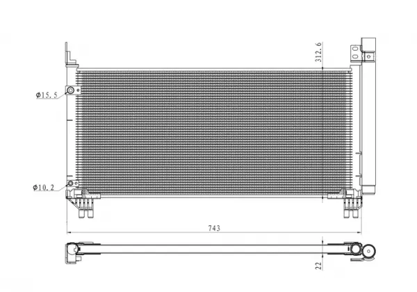Radiator AC condensator cu uscator potrivit LEXUS RX 3.5H 10.15-