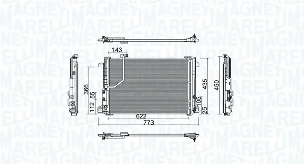 Radiator AC condensator cu uscator potrivit MERCEDES C (C204), C T-MODEL (S204), C (W204), CLS (C218), CLS SHOOTING BRAKE (X218), E (A207), E (C207), E T-MODEL (S212), E (W212), GLK (X204) 1.6-6.2 01.