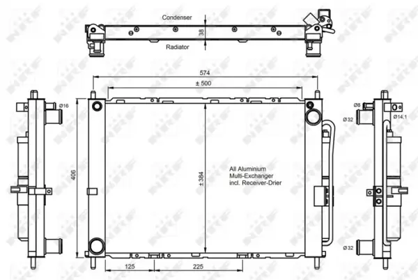 Radiator AC condensator cu uscator potrivit NISSAN MICRA III 1.5D 01.03-06.10