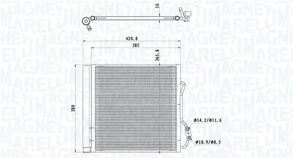 Radiator AC condensator cu uscator potrivit SMART CITY-COUPE, FORTWO 0.6 0.8D 07.98-01.07