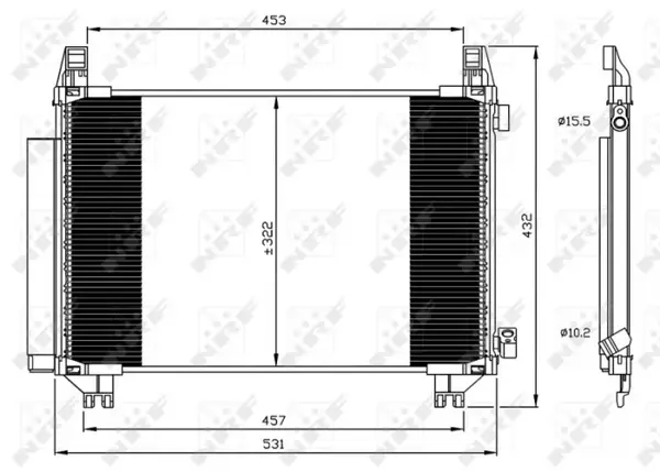 Radiator AC condensator cu uscator potrivit TOYOTA YARIS 1.0 1.3 12.10-