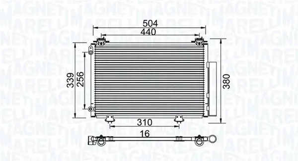 Radiator AC condensator cu uscator potrivit TOYOTA YARIS, YARIS VERSO 1.0-1.5 04.99-11.05