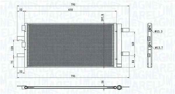 Radiator AC condensator potrivit BMW Seria 1 (F40), 2 (F45), 2 GRAN COUPE (F44), 2 GRAN TOURER (F46), 3 (G21, G81), X1 (F48), X2 (F39); MINI COUNTRYMAN (F60) 1.5D 2.0 2.0D 11.13-