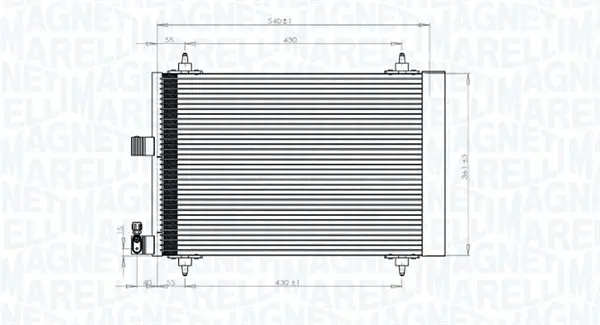 Radiator AC condensator potrivit CITROEN C5 II, C6; PEUGEOT 407 1.6D-3.0 03.04-