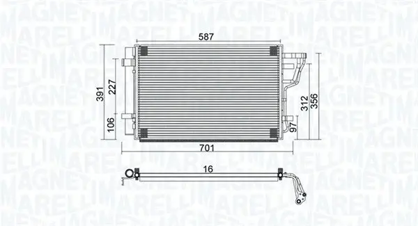 Radiator AC condensator potrivit HYUNDAI ELANTRA IV, I30; KIA CEE D, PRO CEE D 1.4-2.0D 06.06-12.15