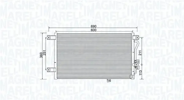 Radiator AC condensator potrivit MITSUBISHI L200, PAJERO SPORT I 2.5D 3.0 06.96-