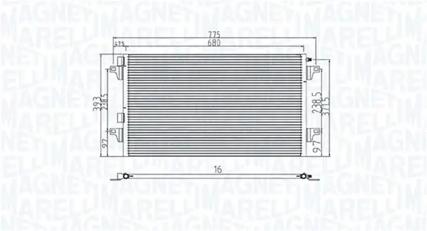 Radiator AC condensator potrivit RENAULT LAGUNA II, VEL SATIS 1.6-3.5 03.01-