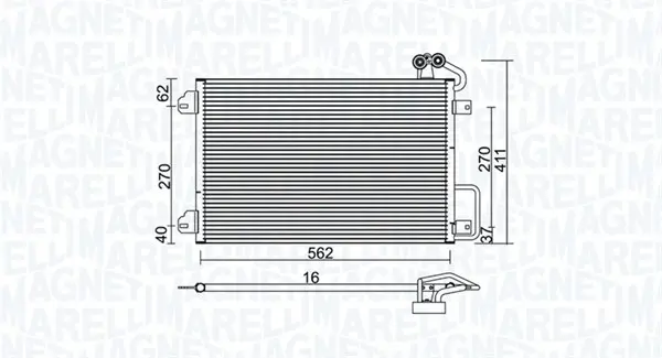 Radiator AC condensator potrivit RENAULT MEGANE SCENIC, SCENIC I 1.4-2.0 04.97-09.03