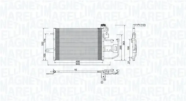Radiator AC condensator potrivit SKODA FELICIA CUBE 1.9D 03.97-12.01