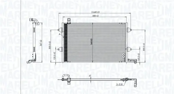 Radiator AC condensator potrivit VW GOLF III, GOLF IV, VENTO 1.4-2.9 10.91-05.04