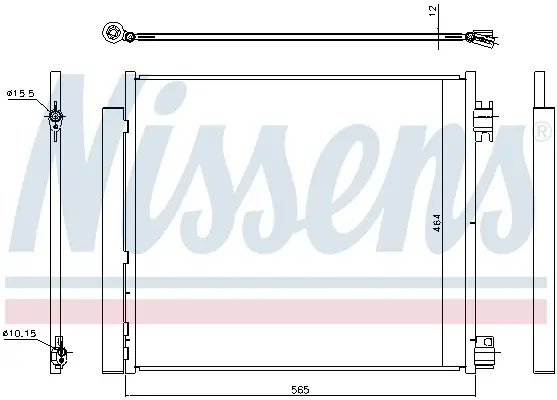 Radiator aer conditionat AC cu uscator potrivit NISSAN QASHQAI II, X-TRAIL III; RENAULT ESPACE V, KADJAR, KOLEOS II 1.2-2.0D 11.13-
