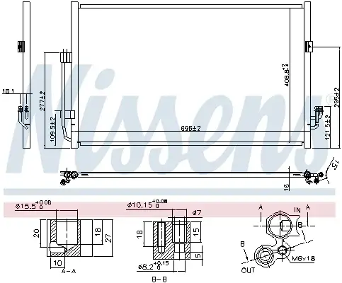 Radiator aer conditionat AC potrivit NISSAN TEANA II 2.5 3.5 07.08-09.13