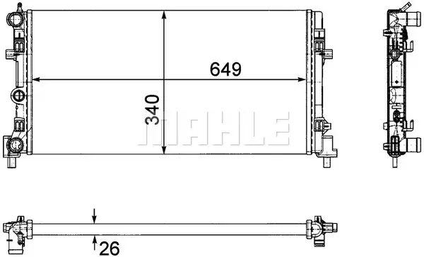 Radiator apa racire motor AUDI A1; SEAT IBIZA IV, IBIZA IV ST, TOLEDO IV; SKODA FABIA II, ROOMSTER, ROOMSTER PRAKTIK; VW POLO 1.2-1.6LPG dupa 2008