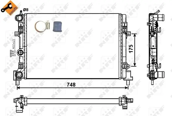 Radiator apa racire motor AUDI A1; SEAT IBIZA IV, IBIZA IV ST, IBIZA V, TOLEDO IV; SKODA FABIA II, FABIA III, RAPID, ROOMSTER, ROOMSTER PRAKTIK; VW POLO 1.0-1.9D dupa 2006