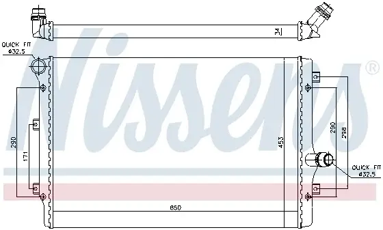 Radiator apa racire motor AUDI A3, TT; SEAT ALTEA, ALTEA XL, LEON, TOLEDO III; SKODA OCTAVIA II, SUPERB II, YETI; VW BEETLE, CADDY III, CADDY IV, CC, EOS 1.6D 2.0 2.0D dupa 2003