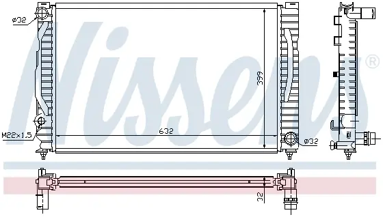 Radiator apa racire motor AUDI A4 2.6 2.8 intre 1995-2001