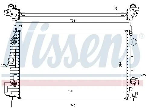 Radiator apa racire motor CADILLAC BLS; FIAT CROMA; OPEL SIGNUM, VECTRA C, VECTRA C GTS; SAAB 9-3 1.9D dupa 2004