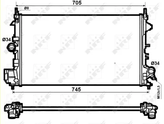 Radiator apa racire motor FIAT CROMA; OPEL SIGNUM, VECTRA C, VECTRA C GTS 1.6 1.8 dupa 2005