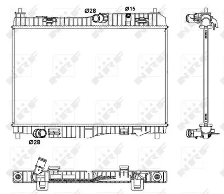 Radiator apa racire motor FORD B-MAX, ECOSPORT, FIESTA V, FIESTA VI, KA+, TOURNEO COURIER B460, TRANSIT COURIER B460 1.4D-1.6D dupa 2007