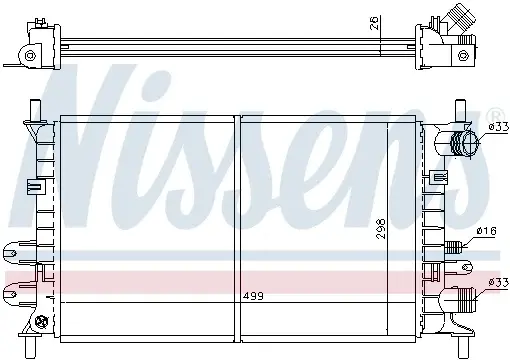 Radiator apa racire motor FORD ESCORT 91 EXPRESS, ESCORT 95, ESCORT V, ESCORT VI, ORION III 1.3 intre 1990-1999