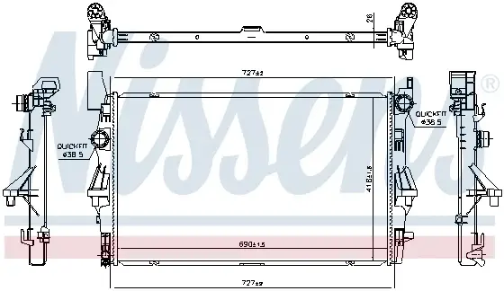 Radiator apa racire motor MERCEDES MARCO POLO CAMPER (W447), VITO MIXTO (W447), VITO TOURER (W447), VITO (W447) 1.6D dupa 2014