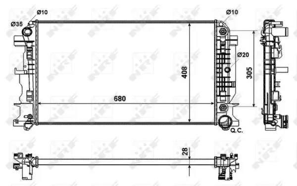 Radiator apa racire motor MERCEDES SPRINTER 3,5-T (906), SPRINTER 3,5-T (907, 910), SPRINTER 3,5-T TOURER (907), SPRINTER 3-T (906), SPRINTER 3-T (907), SPRINTER 4,6-T (906), SPRINTER 4-T (907 1.8-3.5