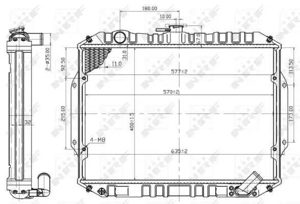 Radiator apa racire motor MITSUBISHI L 200 2.5D intre 1986-1996