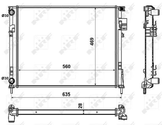 Radiator apa racire motor NISSAN PRIMASTAR; OPEL VIVARO A; RENAULT TRAFIC II 1.9D 2.0 2.0D dupa 2001