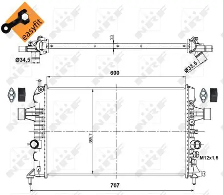 Radiator apa racire motor OPEL ASTRA G, ASTRA G CLASSIC, ASTRA G CLASSIC CARAVAN 1.6 intre 2000-2009