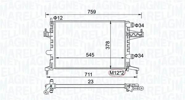 Radiator apa racire motor OPEL COMBO, COMBO TOUR, CORSA C, TIGRA 1.0-1.8 dupa 2000