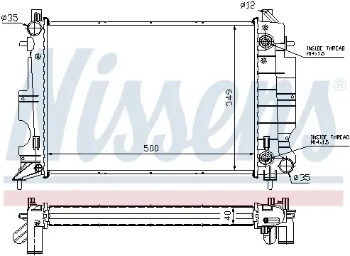 Radiator apa racire motor SAAB 900 II, 9-3 2.0 2.5 intre 1993-2003