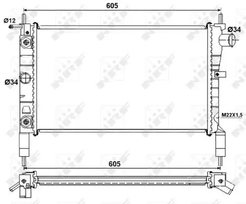 Radiator apa racire motor (transmisie automata) OPEL ASTRA F 1.4 1.6 intre 1991-1998