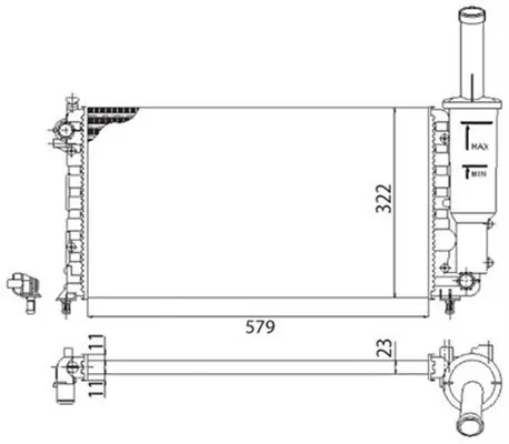 Radiator apa racire motor (transmisie manuala) FIAT PUNTO 1.2 intre 1999-2010