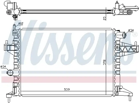 Radiator apa racire motor (transmisie manuala) OPEL COMBO, COMBO TOUR, CORSA C, TIGRA 1.4-1.8 dupa 2000