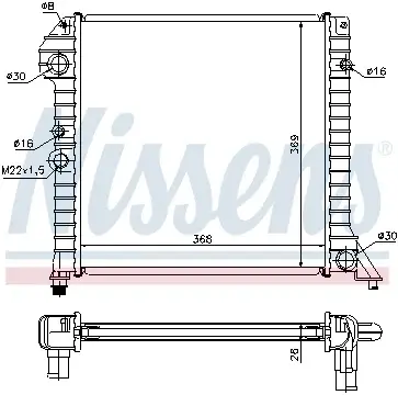 Radiator apa racire motor VOLVO 440 K, 460 L, 480 E 1.6-2.0 intre 1986-1996