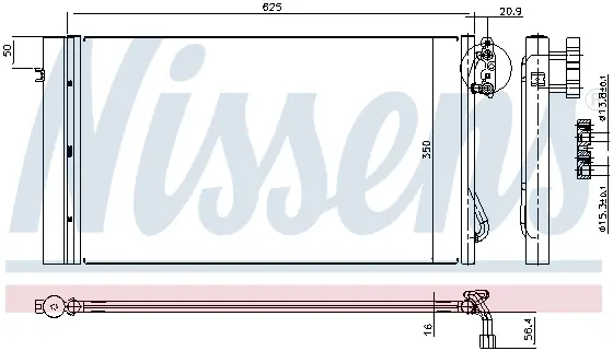 Radiator clima AC cu uscator BMW Seria 1 (E81), 1 (E82), 1 (E87), 1 (E88), 3 (E90), 3 (E91), 3 (E92), 3 (E93), X1 (E84), Z4 (E89) 2.0-3.0D intre 2004-2016
