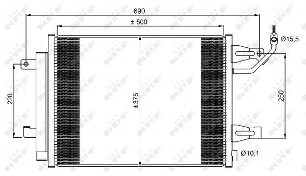 Radiator clima AC cu uscator MITSUBISHI COLT CZC, COLT VI; SMART FORFOUR 1.1-1.5D intre 2004-2012