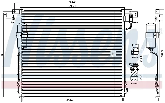 Radiator clima AC cu uscator NISSAN NP300 NAVARA, PATHFINDER III 2.5D dupa 2005