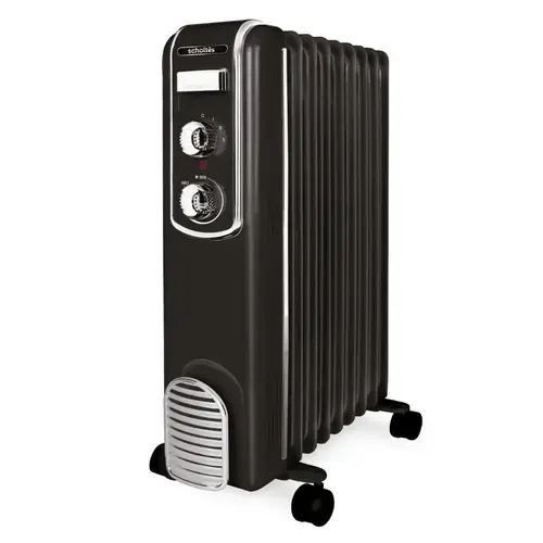 Radiator mecanic vintage cu ulei Livoo SCHV709N, 3 trepte de incalzire, max. 2000W, protectie la supraincalzire si rasturnare, maner transport (Negru)