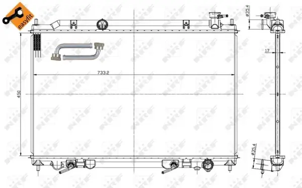 Radiator motor (Automat, cu elemente montaj) potrivit NISSAN QUEST 3.5