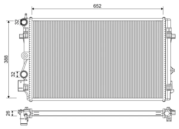 Radiator motor potrivit AUDI A1; SEAT IBIZA IV, IBIZA IV SC, IBIZA IV ST; SKODA FABIA II; VW POLO V 1.4-2.0D