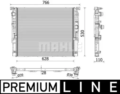 Radiator motor potrivit BMW Seria 5 (G30, F90), 5 (G31), 6 GRAN TURISMO (G32), 7 (G11, G12), 8 (G14, F91), 8 (G15, F92), 8 GRAN COUPE (G16, F93) 2.0-6.6