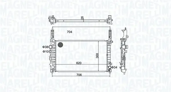 Radiator motor potrivit CHEVROLET TRAX; OPEL MOKKA MOKKA X 1.4 1.4LPG