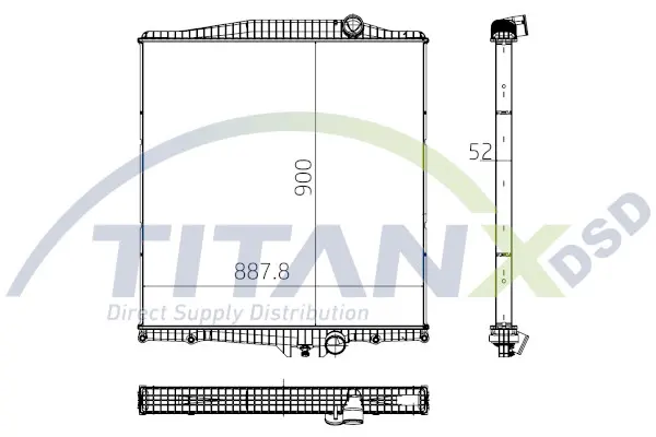 Radiator racire motor (fara rama) potrivit VOLVO FH12 D12A420-D12D500 08.93-