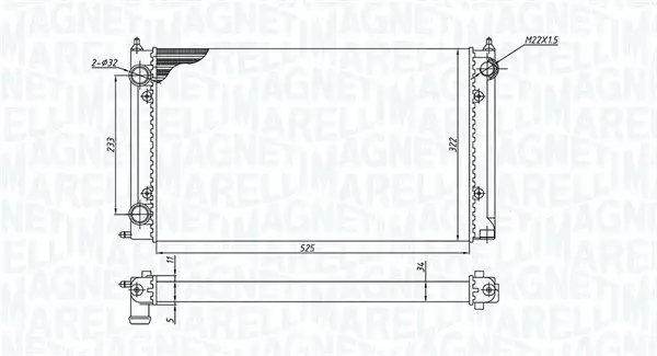 Radiator racire motor potrivit AUDI 80 B1; SEAT TOLEDO I; VW CADDY I, GOLF I, GOLF II, GOLF III, JETTA I, JETTA II, PASSAT B2, PASSAT B3 B4, SCIROCCO 1.3-1.9D