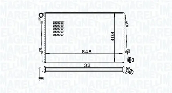 Radiator racire motor potrivit AUDI A3; SEAT ALTEA, ALTEA XL, LEON, TOLEDO III; SKODA OCTAVIA II, SUPERB II; VW CADDY III, CADDY III MINIVAN, EOS, GOLF PLUS V, GOLF V 1.9D 2.0D