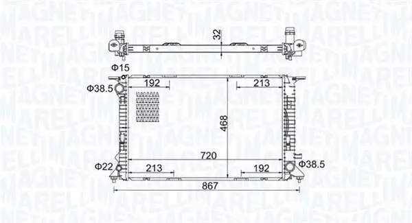 Radiator racire motor potrivit AUDI A4 ALLROAD B8, A4 B8, A5, A6 ALLROAD C7, A6 C7, A7, Q5, TT 2.0-4.0