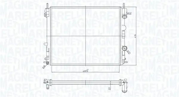 Radiator racire motor potrivit DACIA LOGAN; NISSAN KUBISTAR; RENAULT CLIO II, KANGOO, KANGOO EXPRESS, KANGOO II, THALIA I, THALIA II 1.2-1.9D