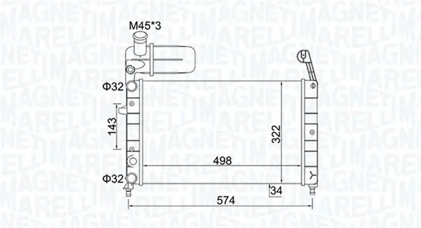 Radiator racire motor potrivit FIAT TEMPRA, TIPO; LANCIA DEDRA 1.4-2.0