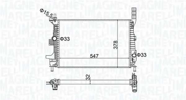Radiator racire motor potrivit FORD C-MAX II, FOCUS III, GRAND C-MAX, TOURNEO CONNECT V408 NADWOZIE WIELKO, TRANSIT CONNECT V408 MINIVAN 1.0 1.6